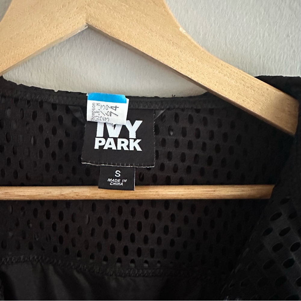 IVY PARK Black Mesh Bomber Jacket, Small - Picture 6 of 8